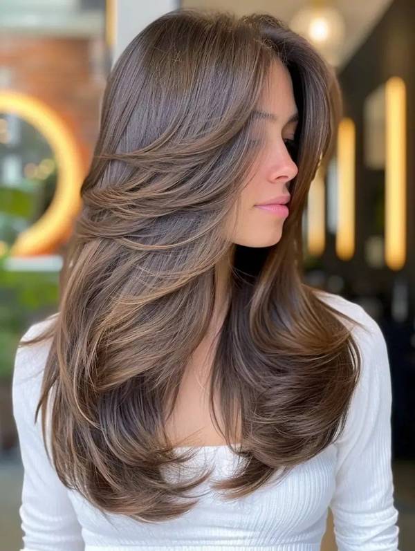 corte em V com camadas