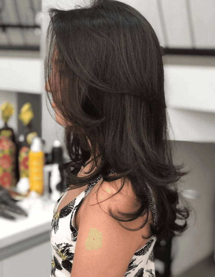 corte em U ou V cabelo longo