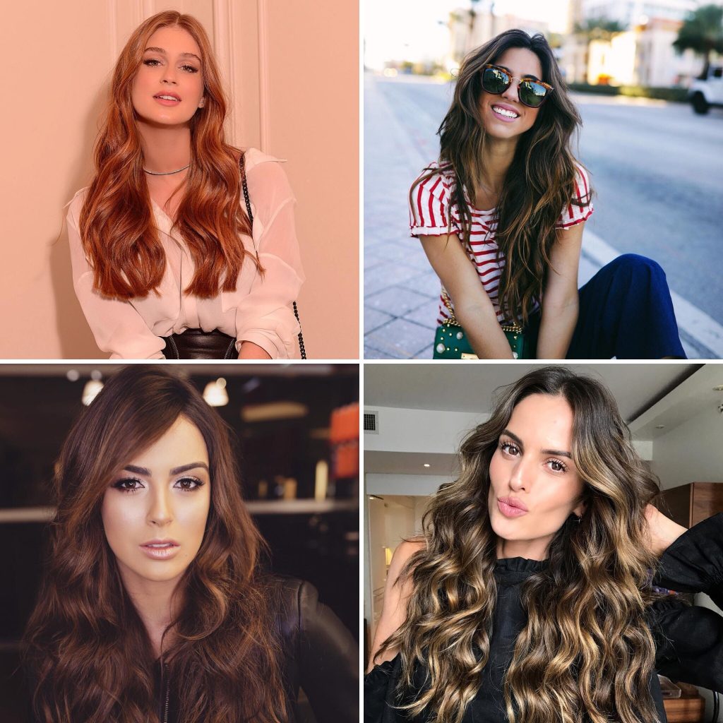 corte de cabelo longo com movimento