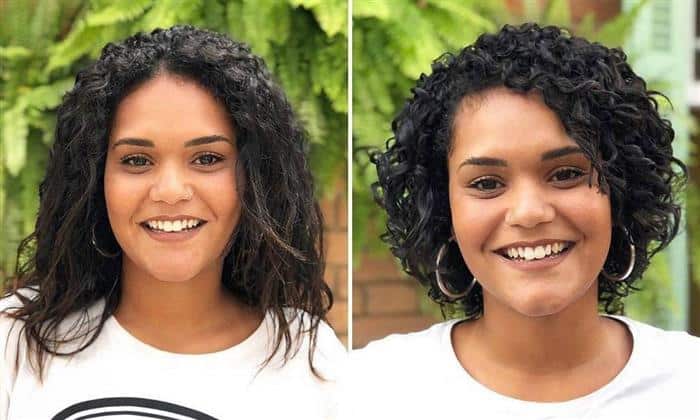 antes e depois transição capilar cortes