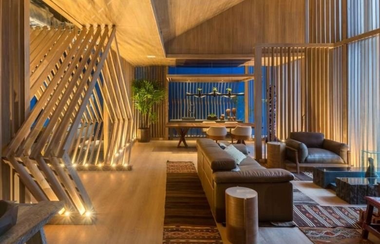 bambu na decoração de sala