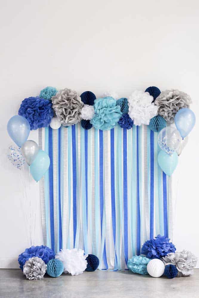 chá de revelação decoração crepom