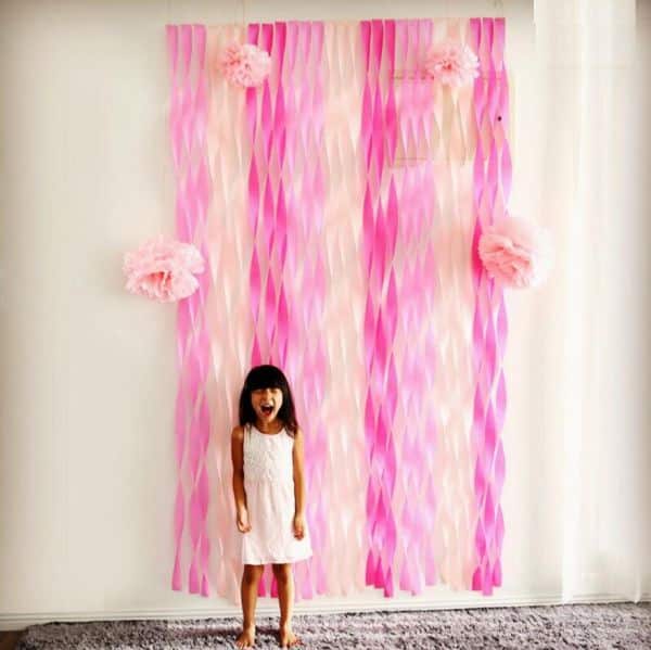 decoração barata com papel crepom