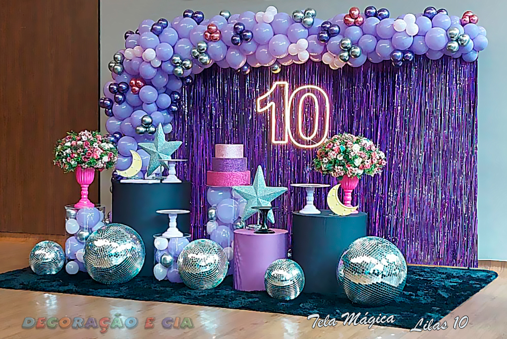 tema lilás para festa