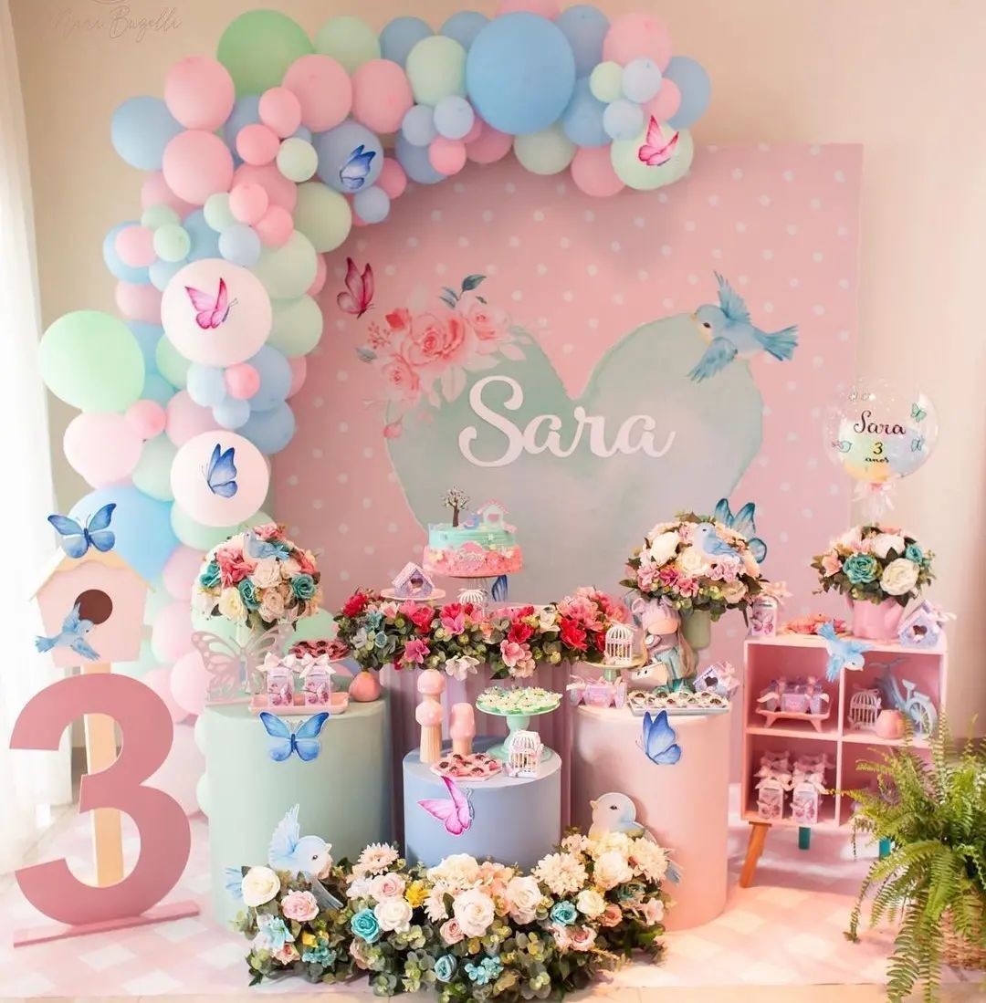 decoração de aniversário com flores