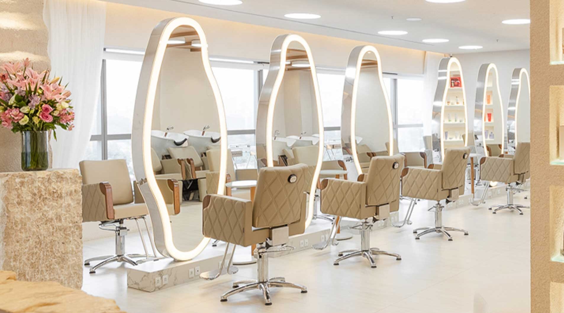 decoração salão de beleza moderno