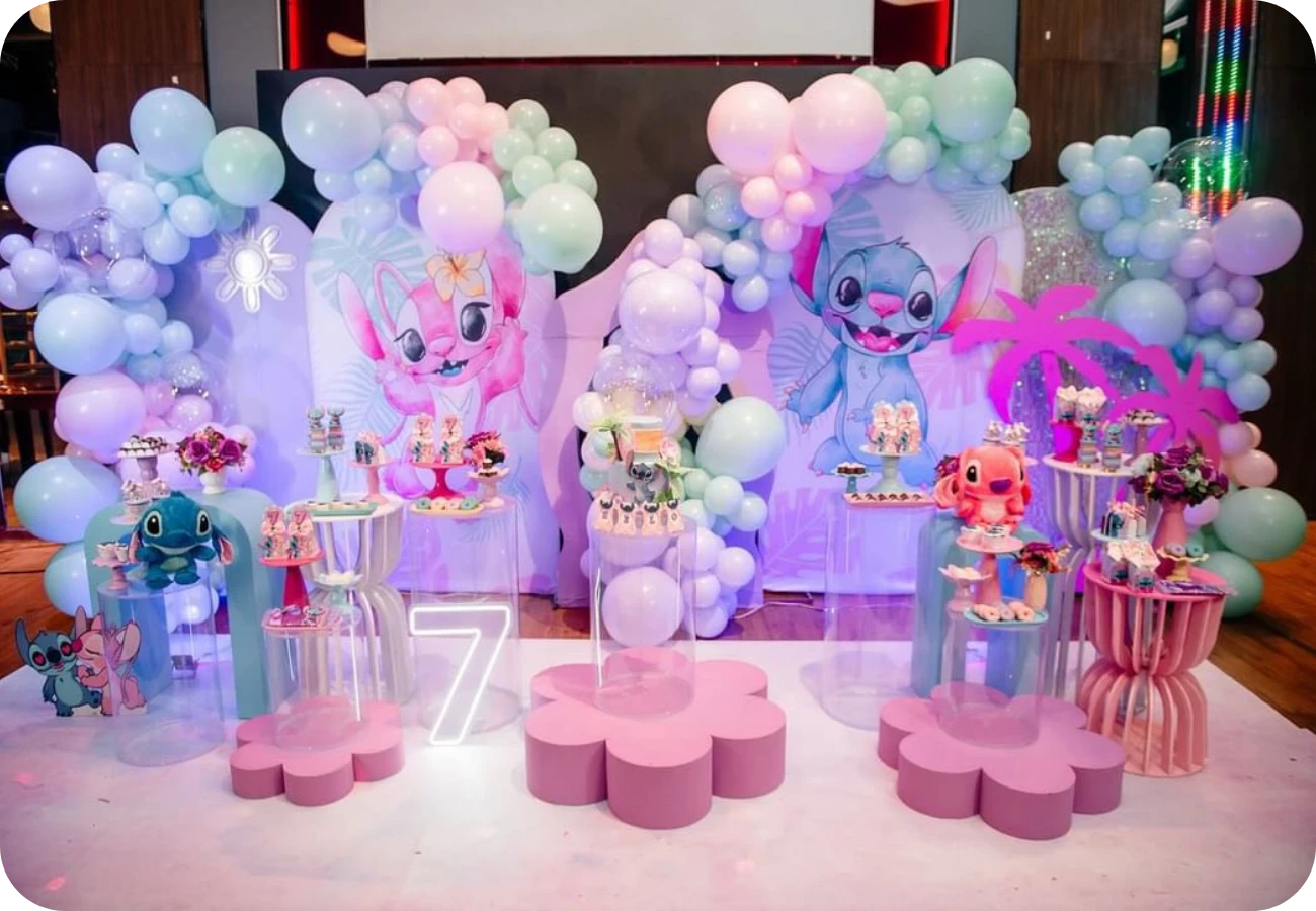 balões stitch aniversário