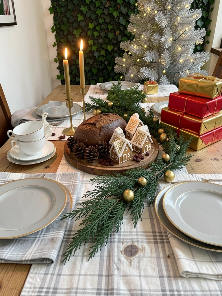 Fio de pisca-pisca LED enrolado nos galhos de uma árvore de Natal