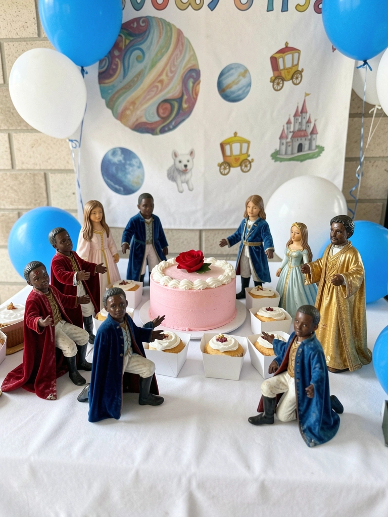 Quarto infantil com parede azul-escura, prateleira com livros e um pequeno abajur aceso sobre o criado-mudo.