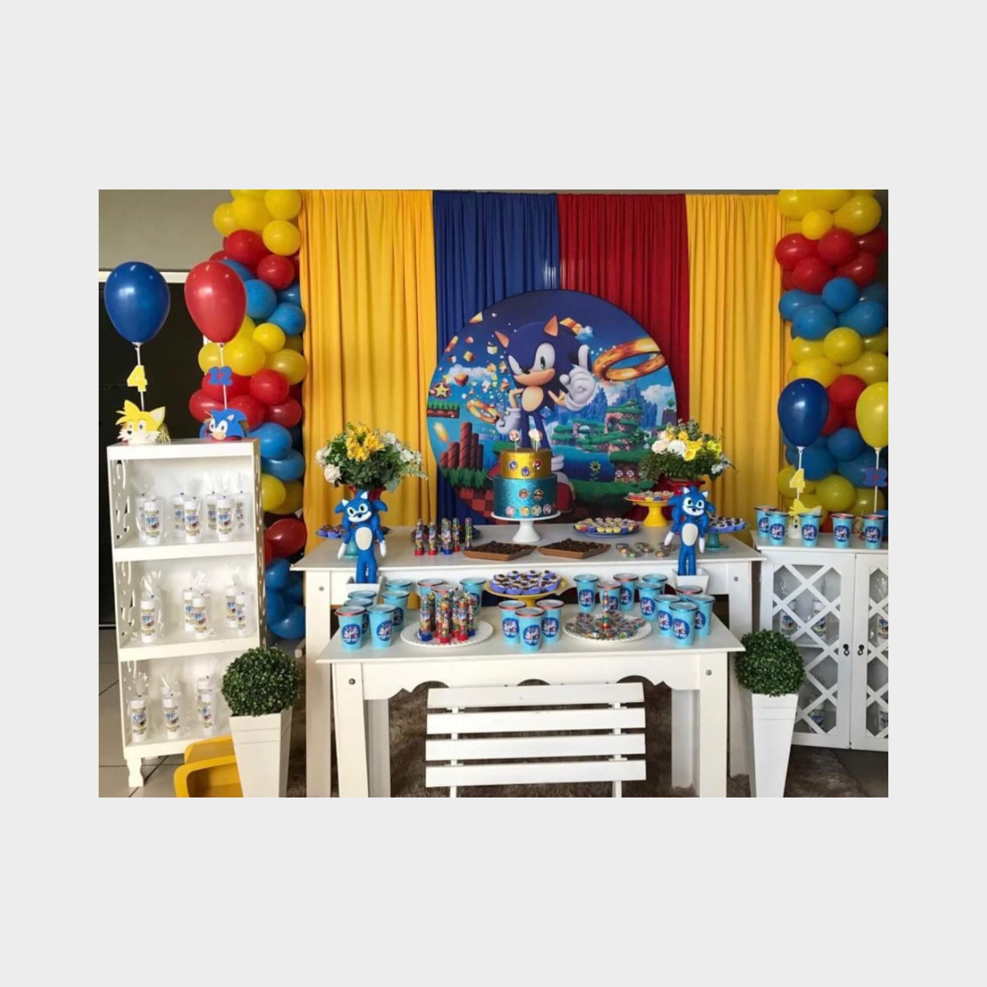 decoração festa sonic