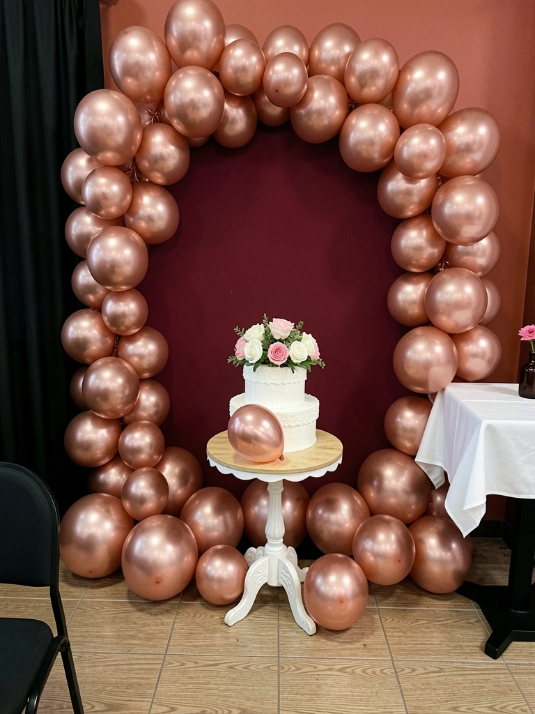 Mesa posta com toalha bordada, louça floral e arranjo de flores rosas em ambiente de jantar