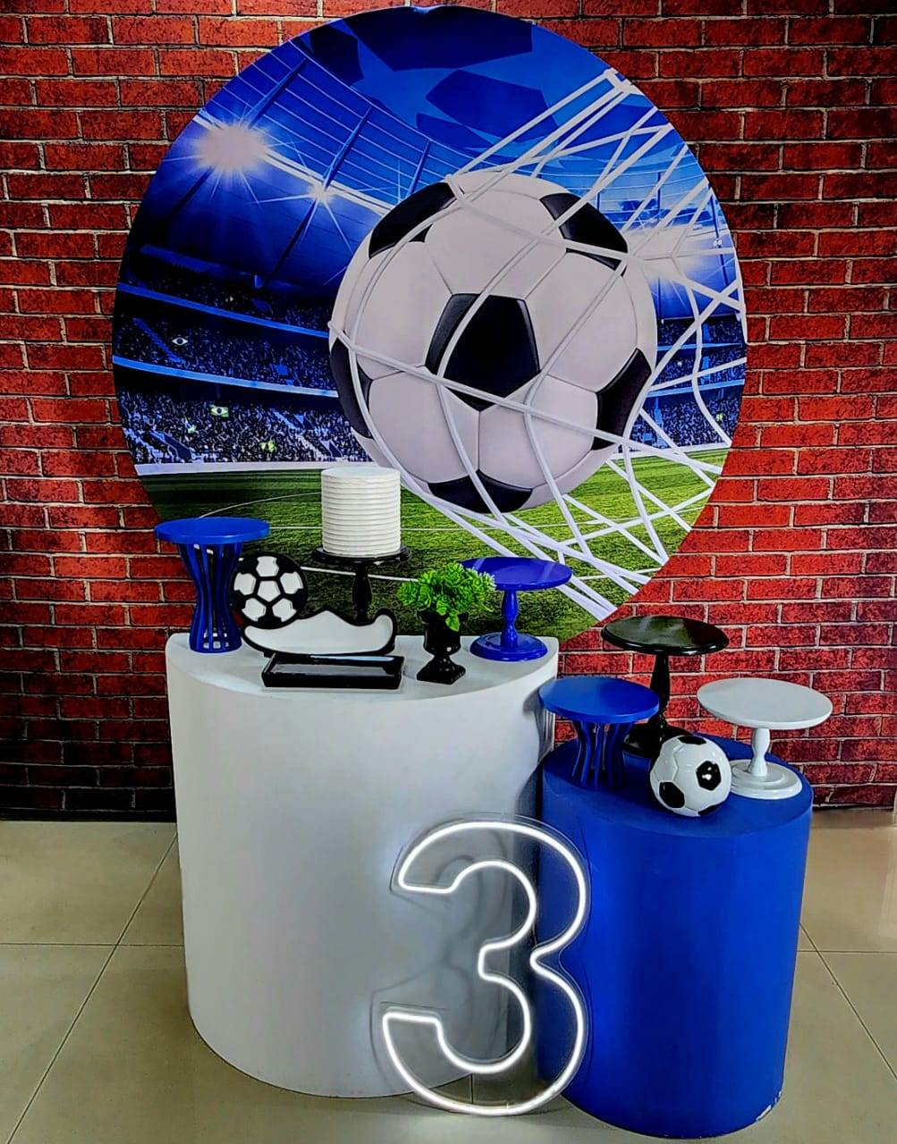 decoração futebol preto e branco