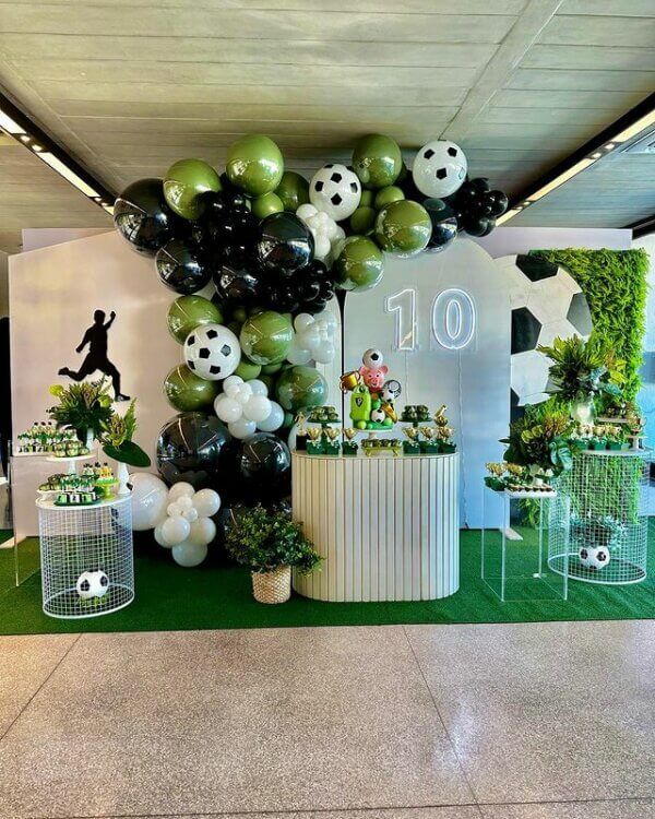 decoração futebol preto e branco