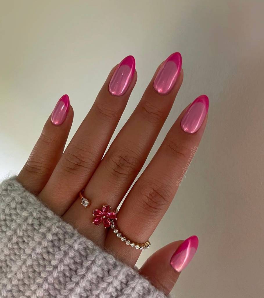 unhas rosa elegantes
