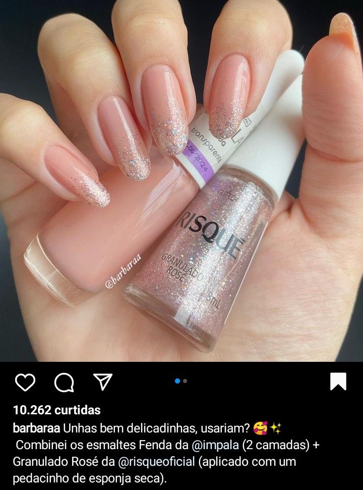 unhas de gel delicadas