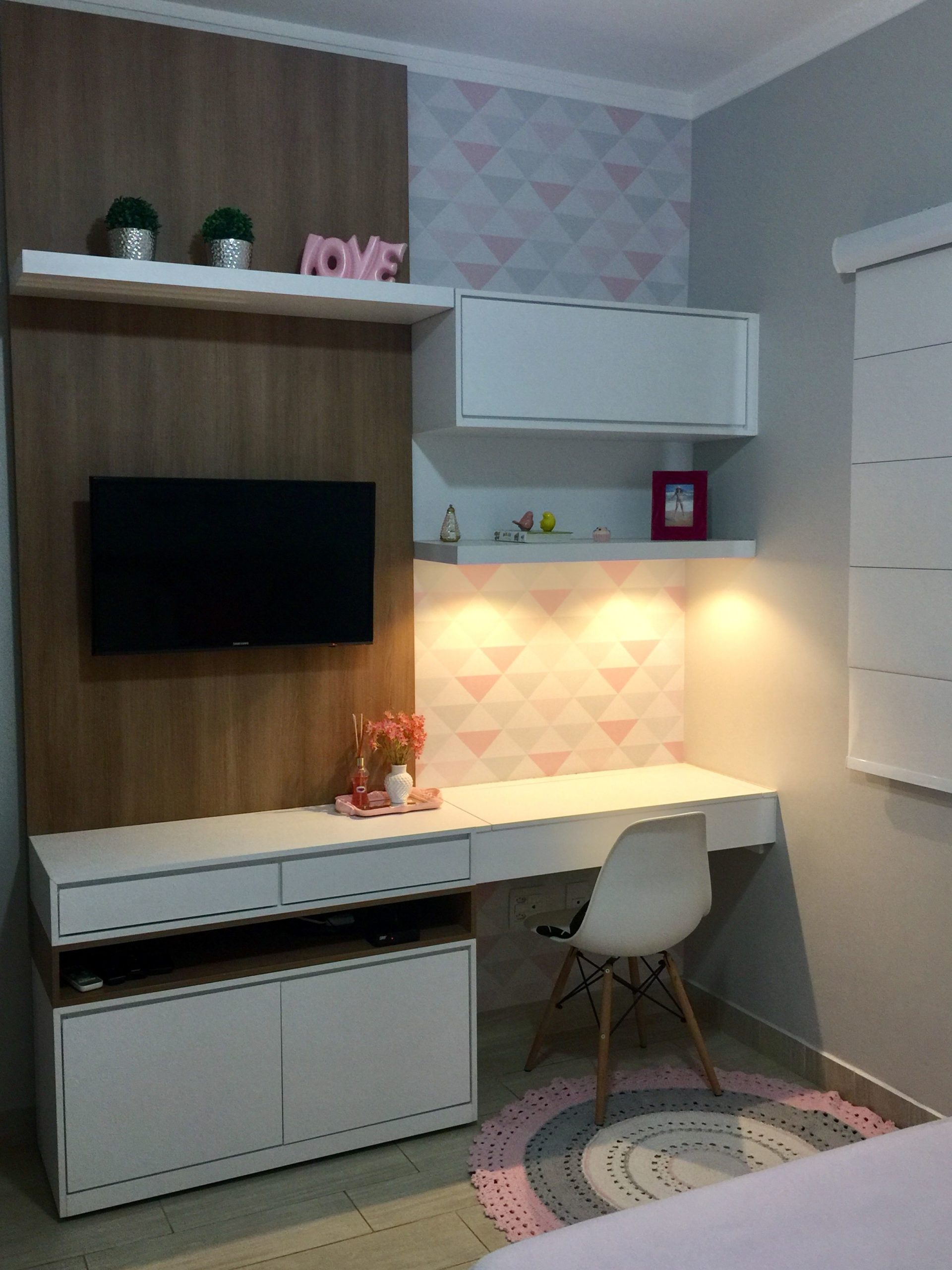 móveis planejados para quarto com home office