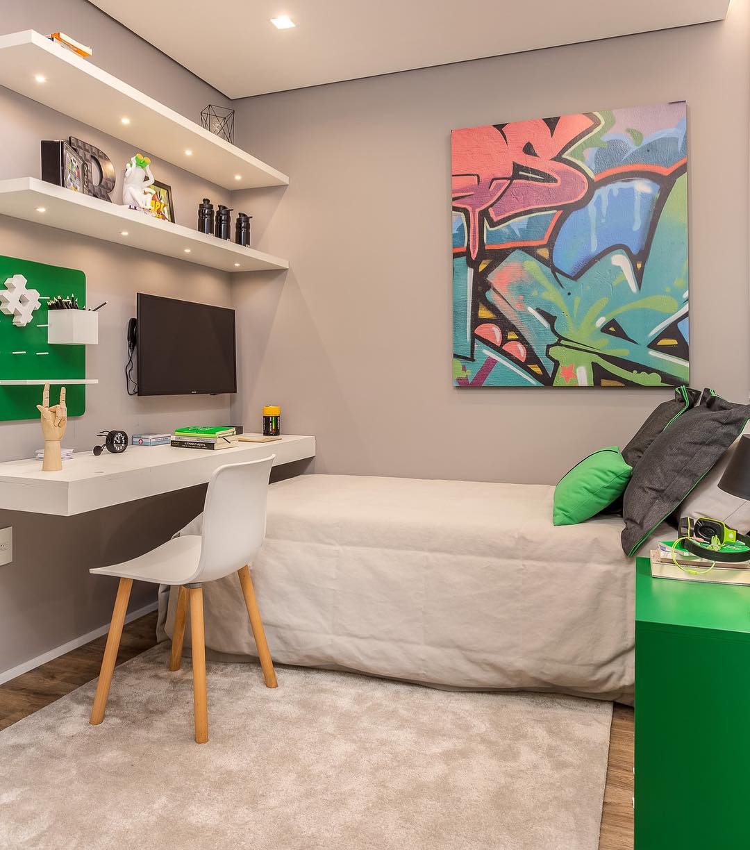 mesa de estudo planejada para quarto