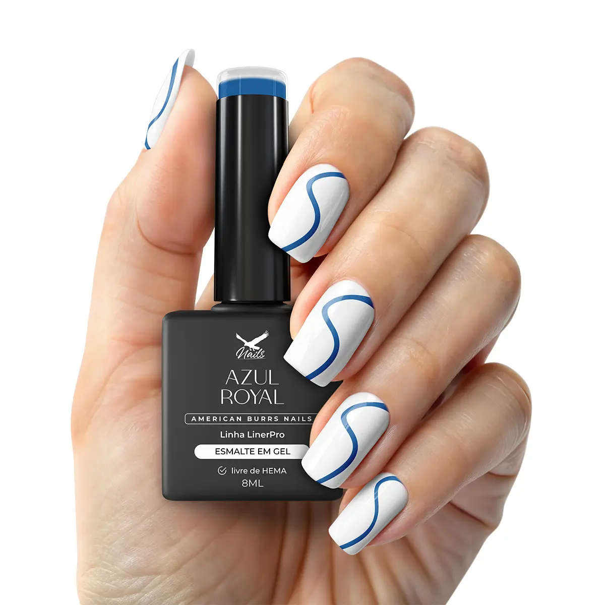 esmalte azul royal em gel
