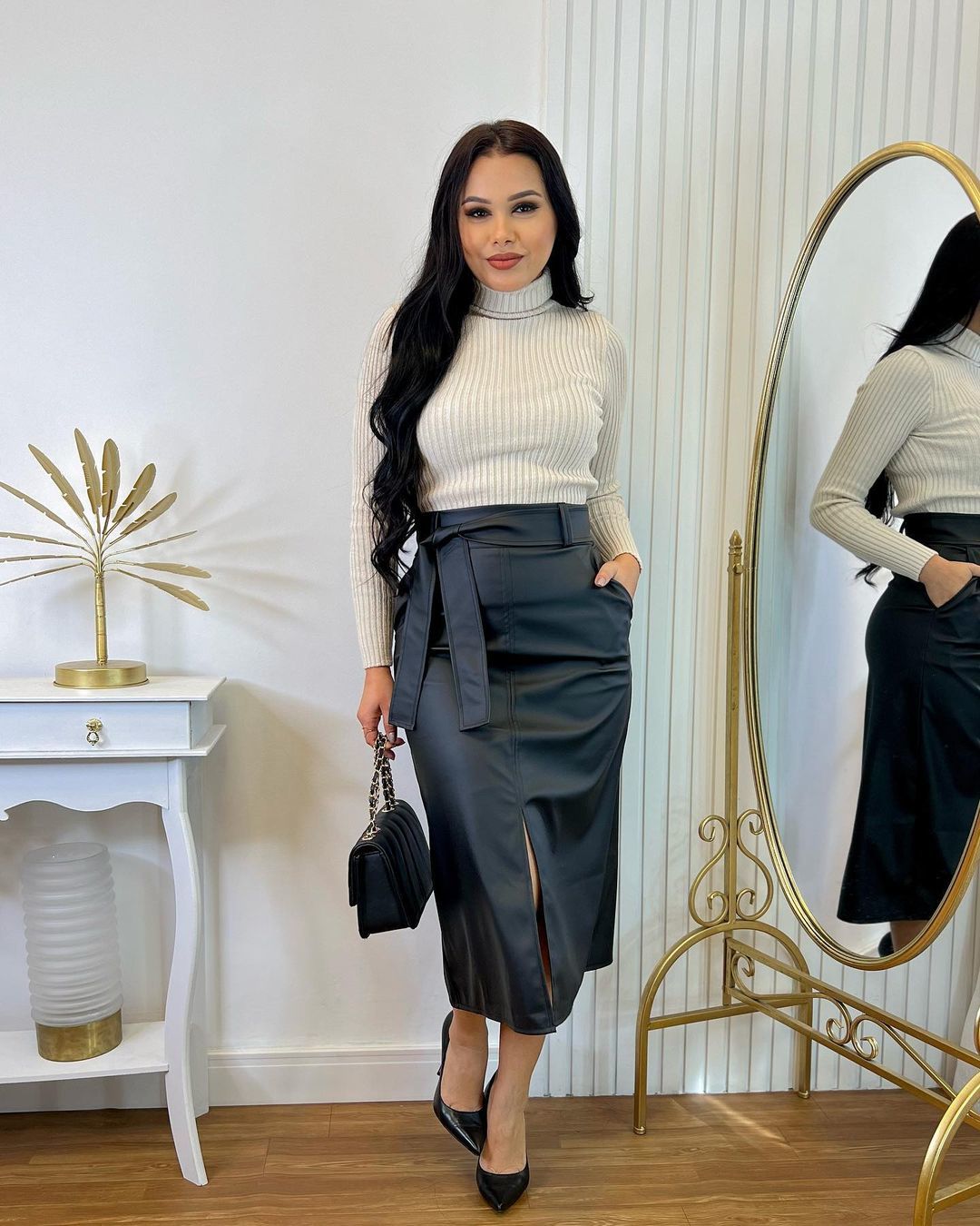 look all black elegante