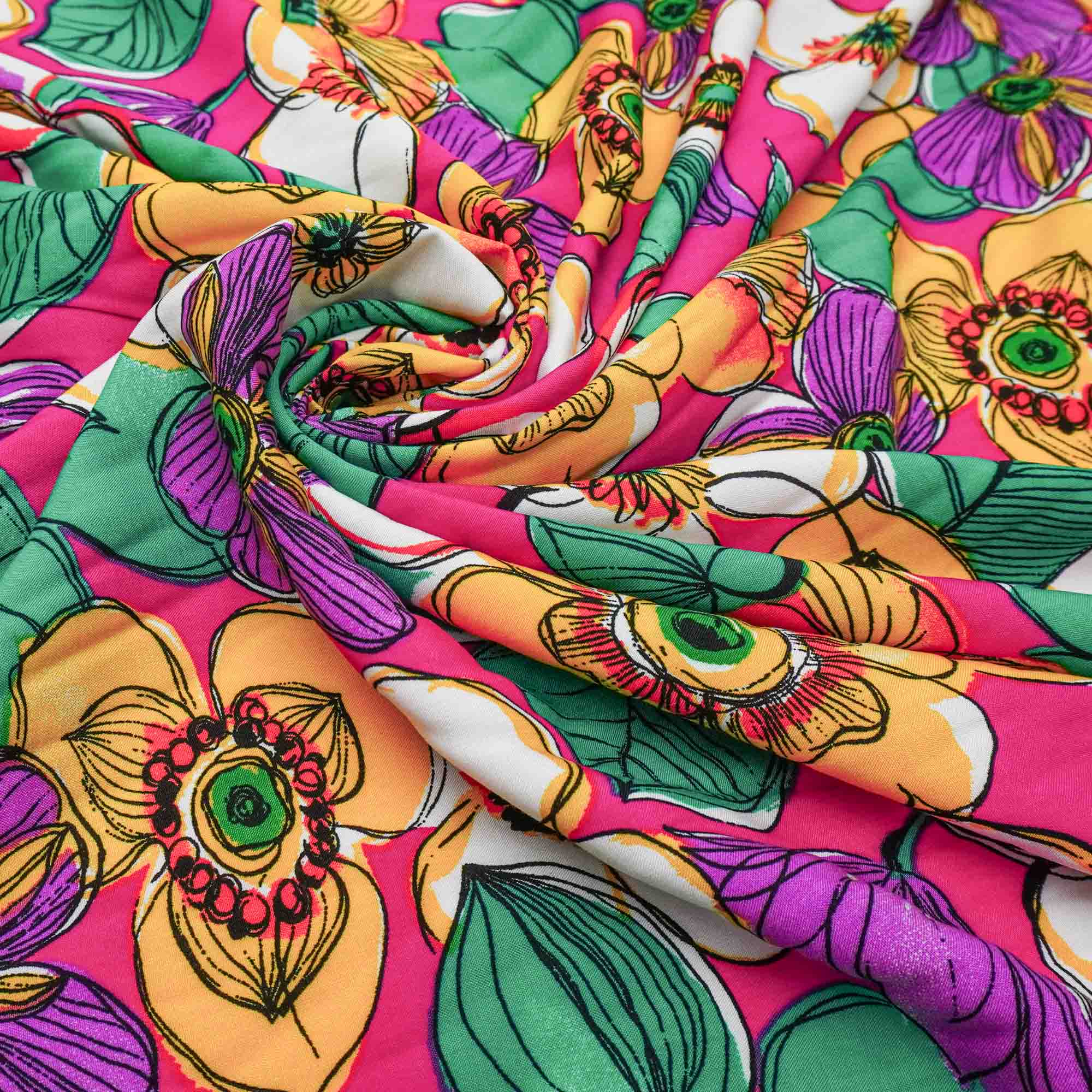 tecido floral para decoração