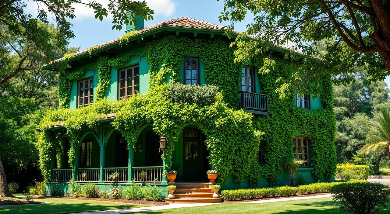 fachada casa verde oliva