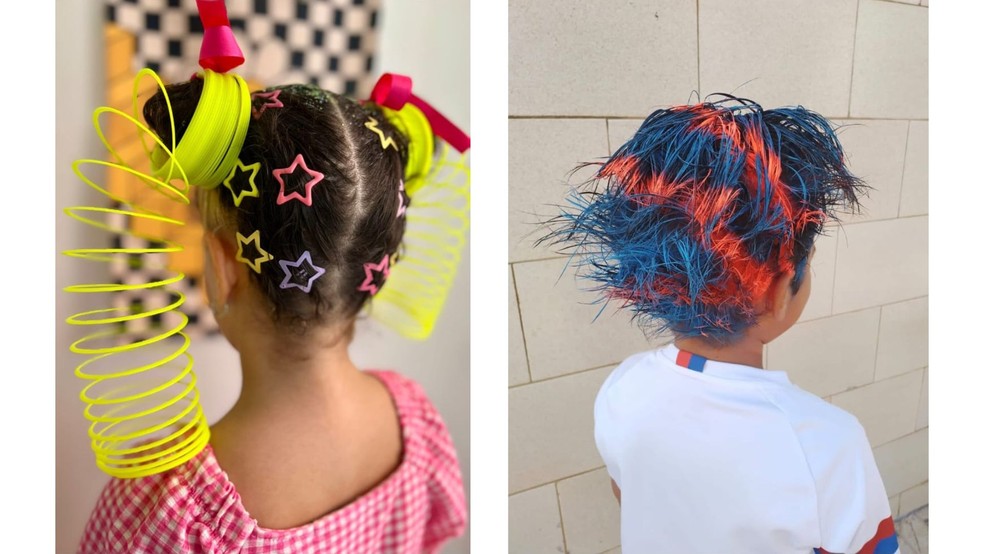 cabelo divertido para escola