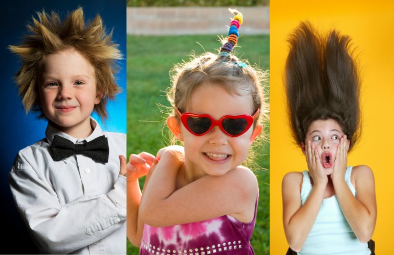 cabelo maluco com brinquedos