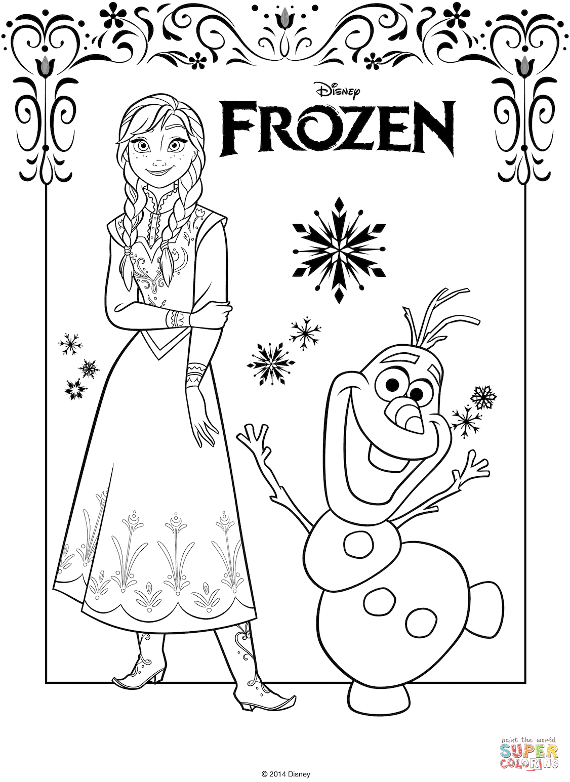 personagens frozen para pintar