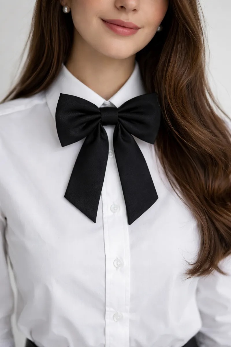 gravata feminina estilo preppy