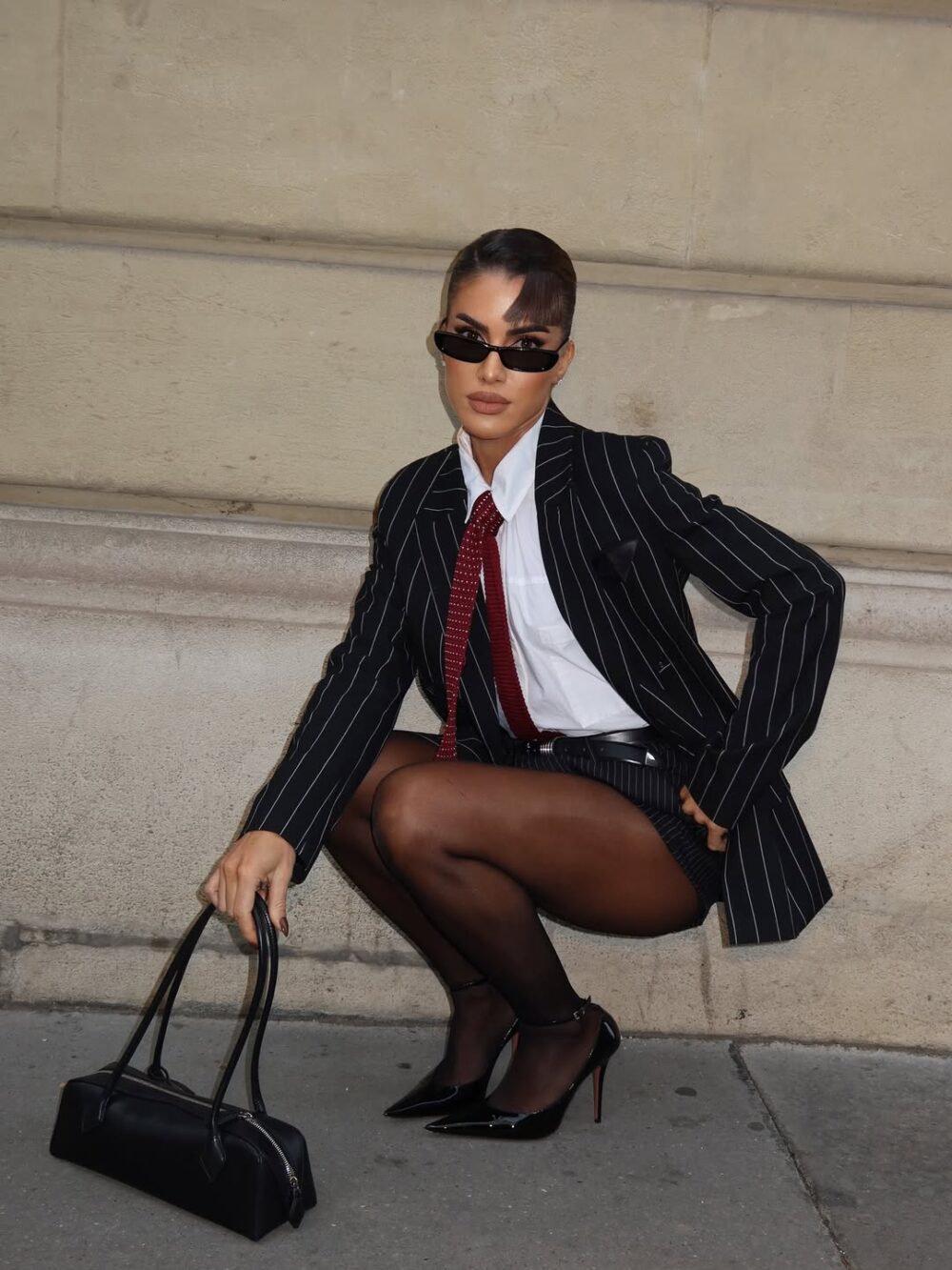 gravata feminina estilo preppy
