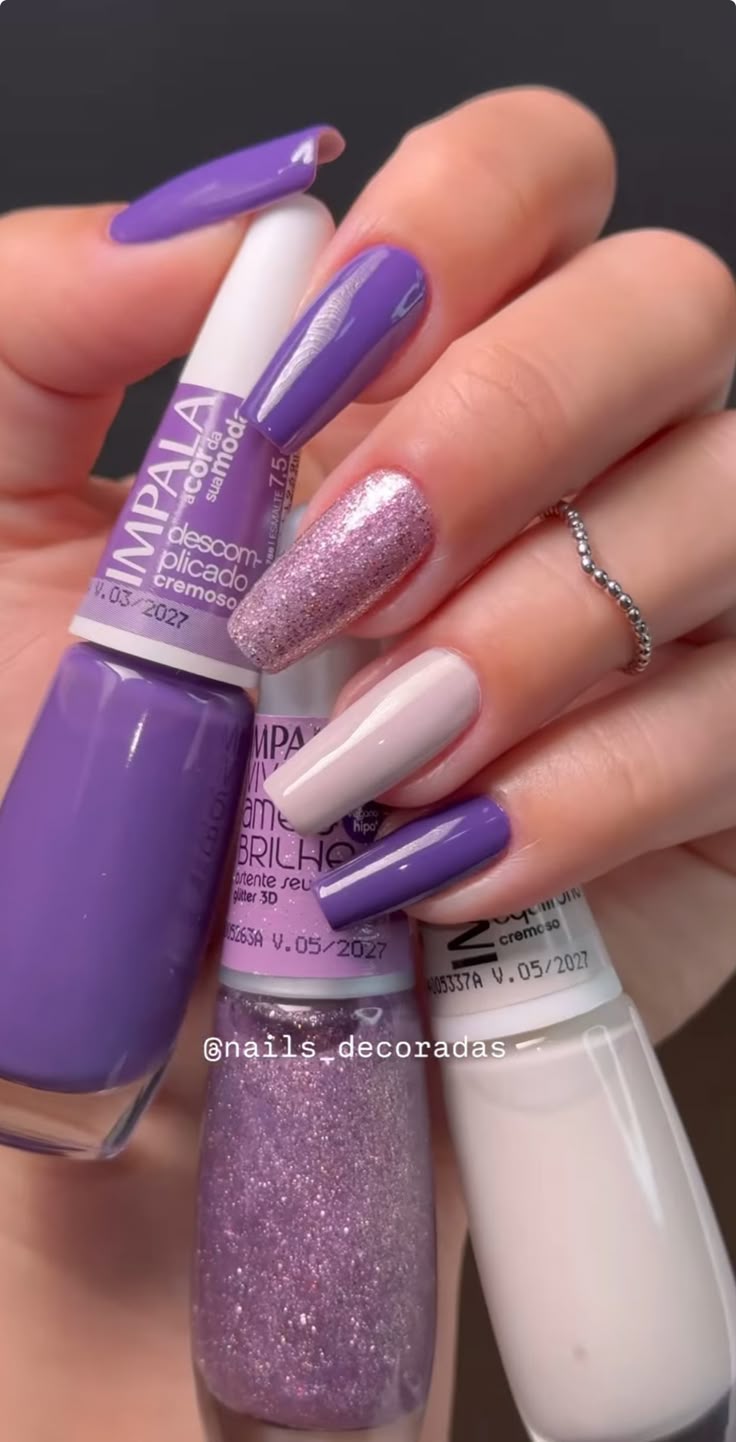 nail art lavanda para escritório