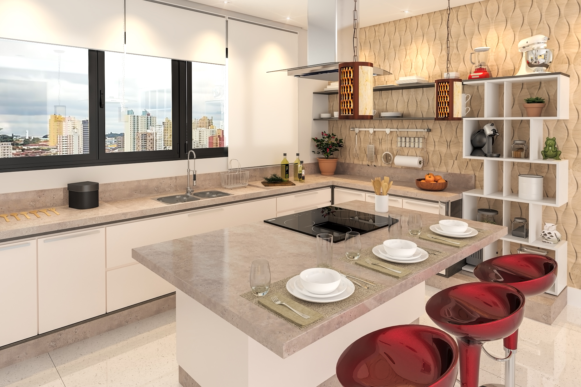 cozinha americana com ilha
