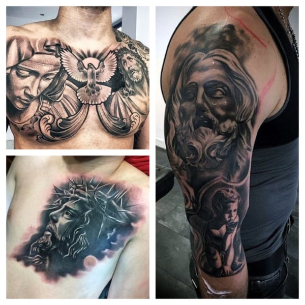 tatuagem de cruz com Jesus