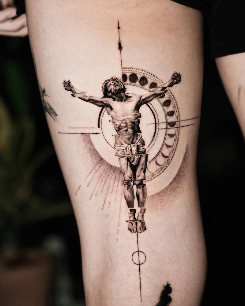 tatuagem de Jesus no peito