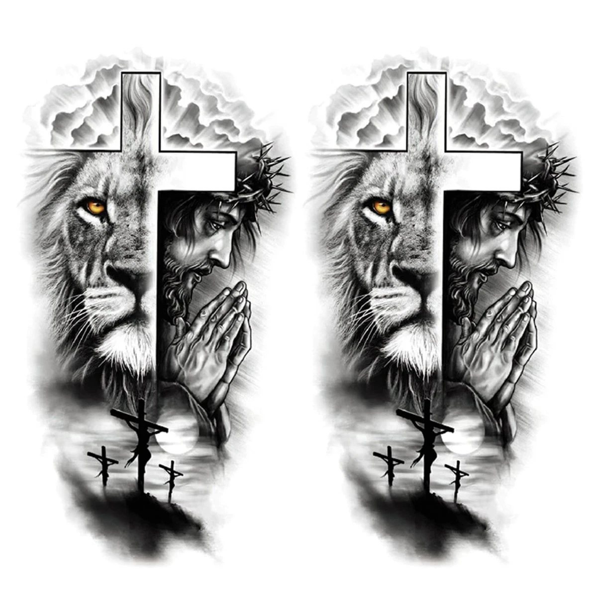 tatuagem de Jesus com leão