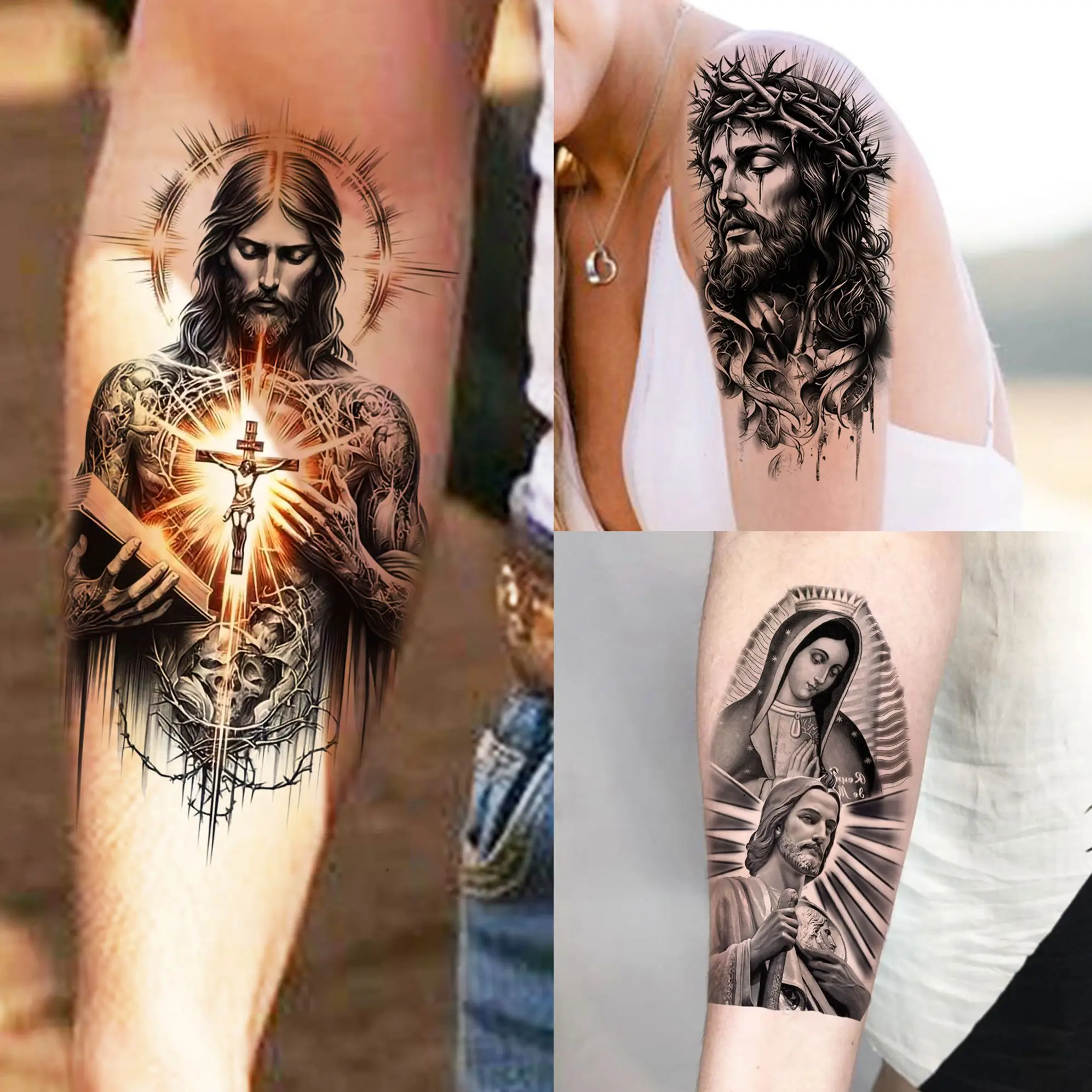 tatuagem de Jesus com coroa de espinhos