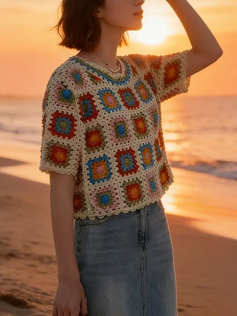 kimono de crochê longo