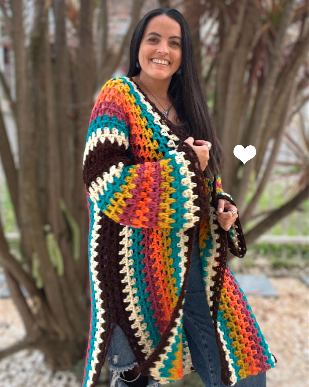 kimono de crochê longo