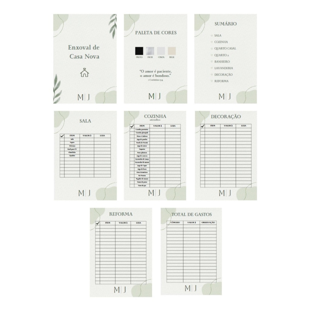 enxoval de casamento para imprimir