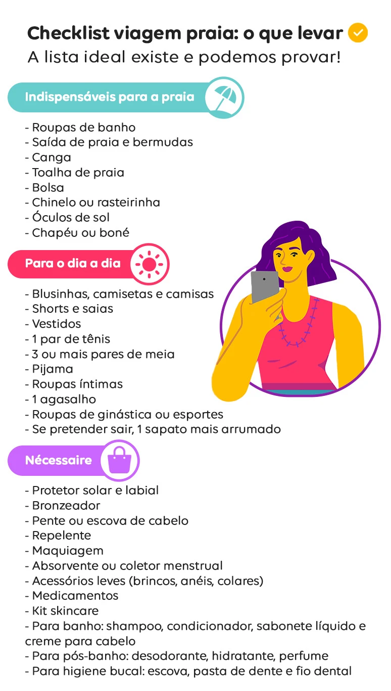 o que levar para praia em 3 dias