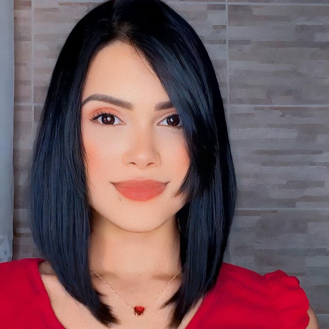 corte long bob para rosto redondo