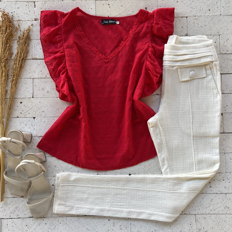 styling camisa vermelha