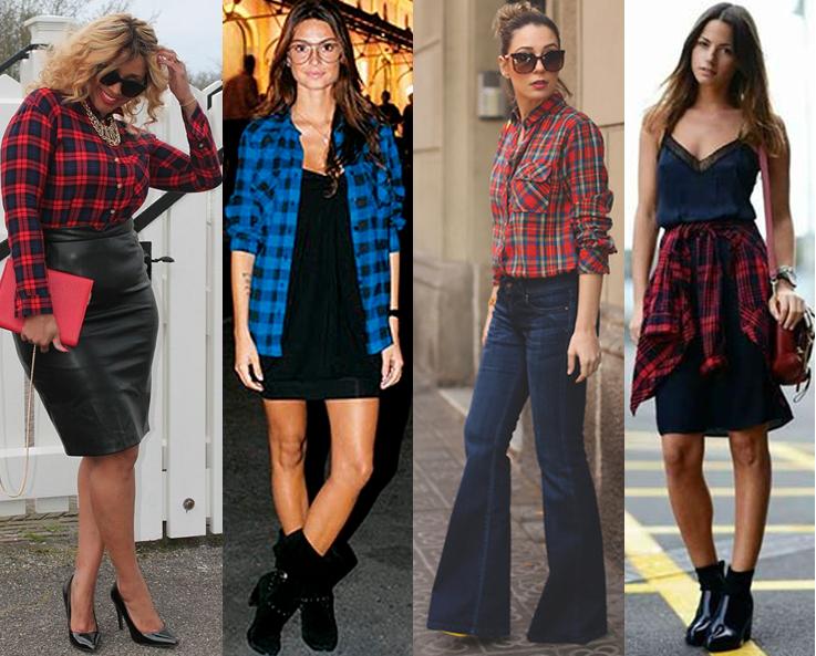 como usar camisa xadrez feminina