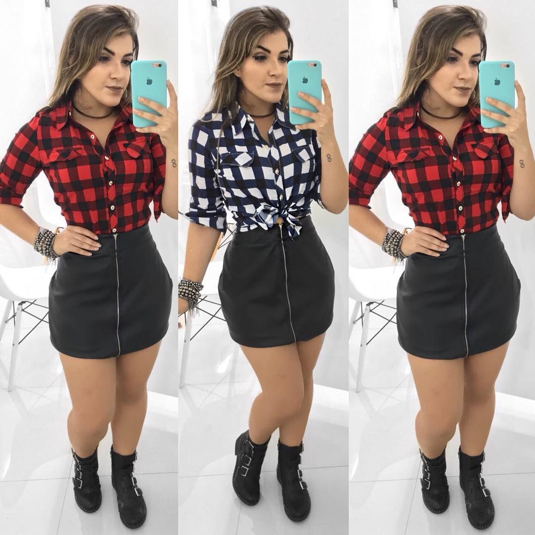 camisa xadrez feminina moda 2026