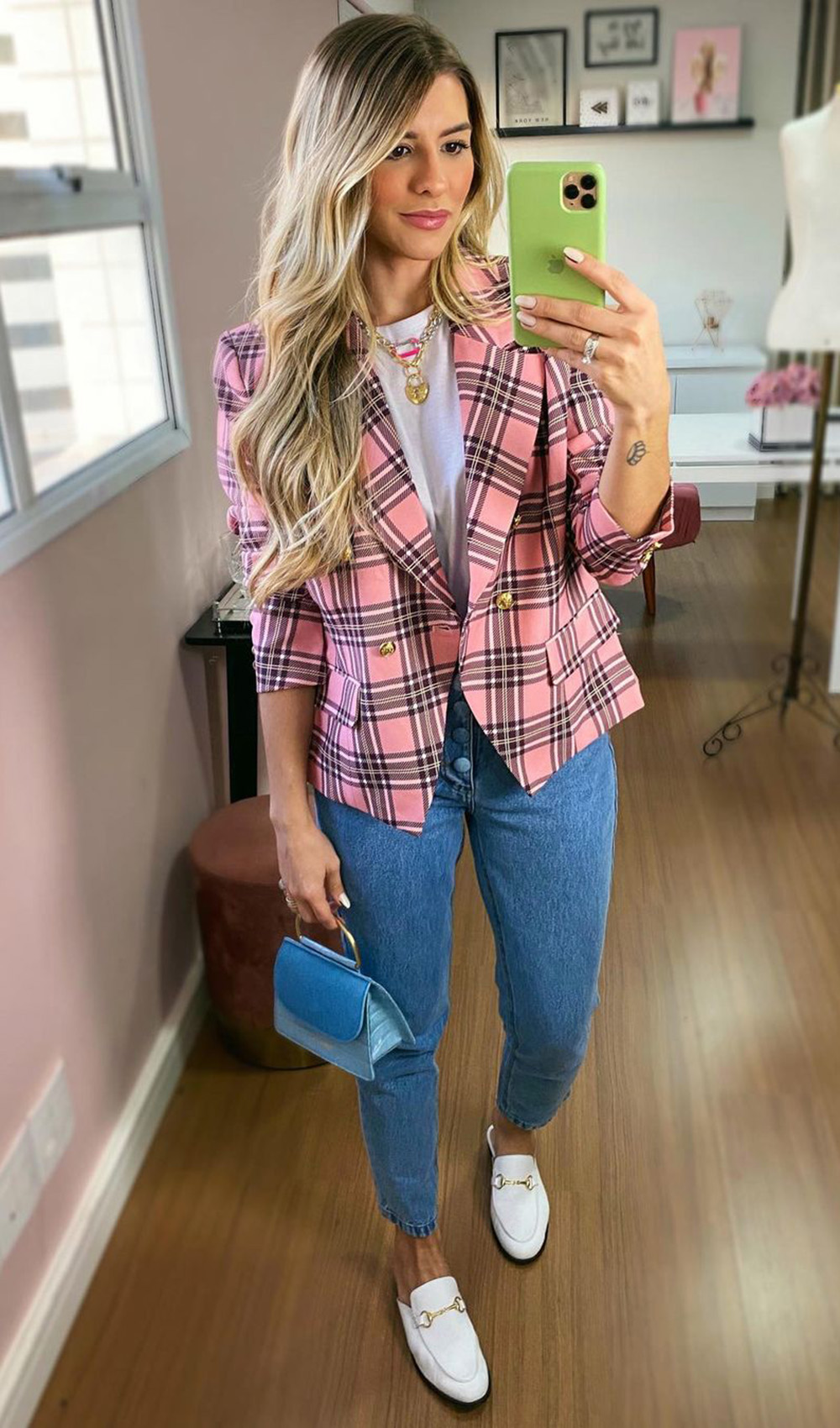 estilo casual com camisa xadrez