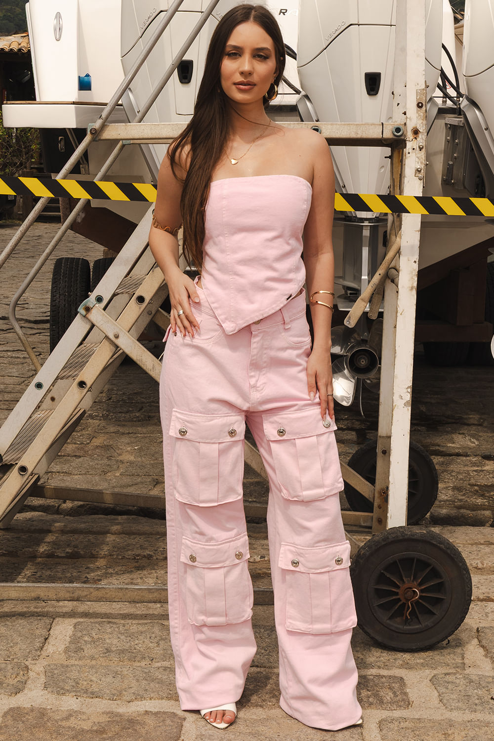 calça cargo feminina cintura alta