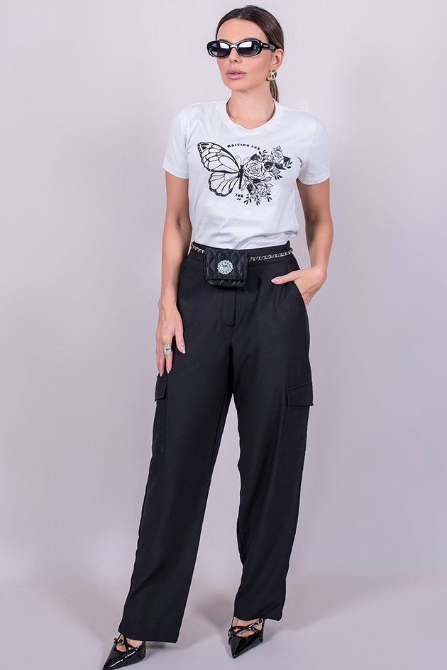 calça cargo feminina mom
