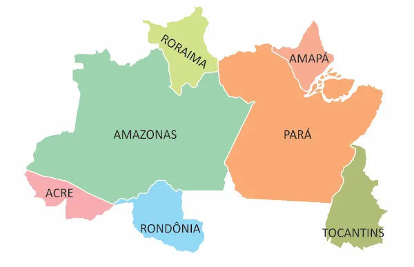 mapa da região norte para imprimir