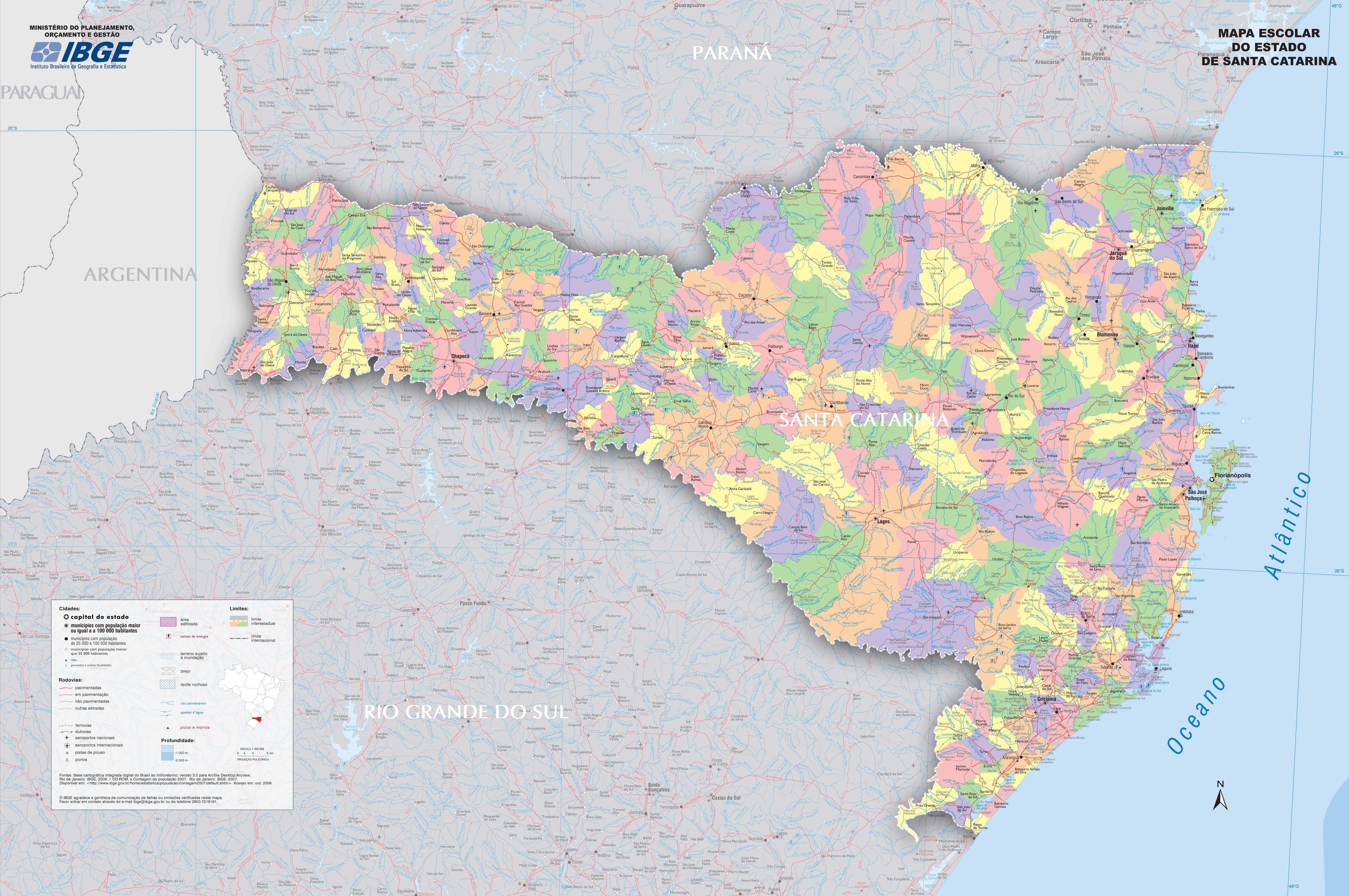 mapa político Santa Catarina
