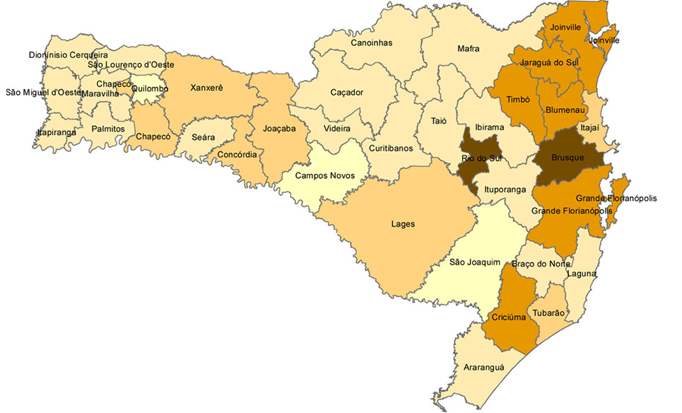 mapa rodoviário Santa Catarina